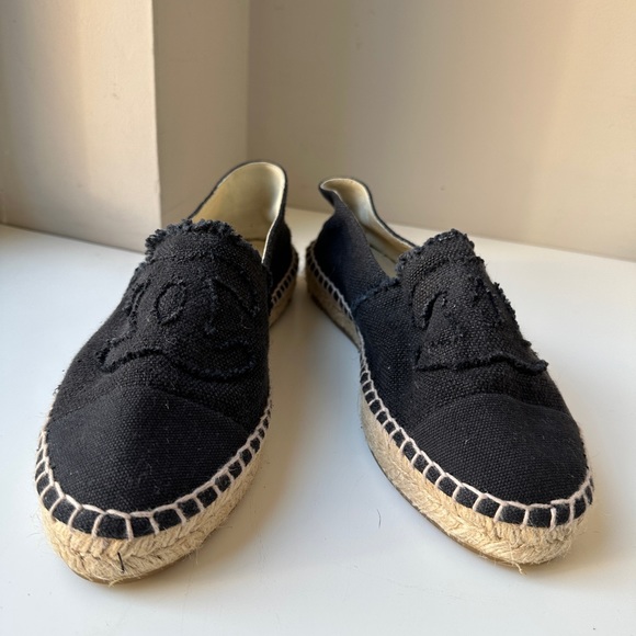 CHANEL Raw Canvas Espadrilles Black - Picture 6 of 6